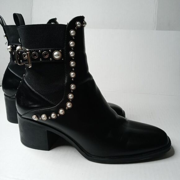 Zara black studded ankle boots size 41 - Picture 7 of 16